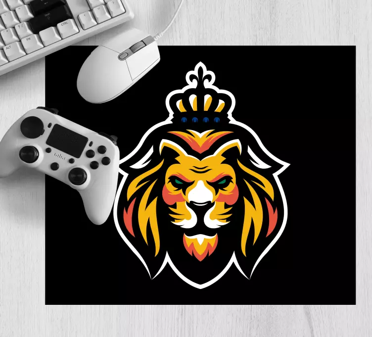 Tappetino mouse gaming emblema re leone - TenStickers