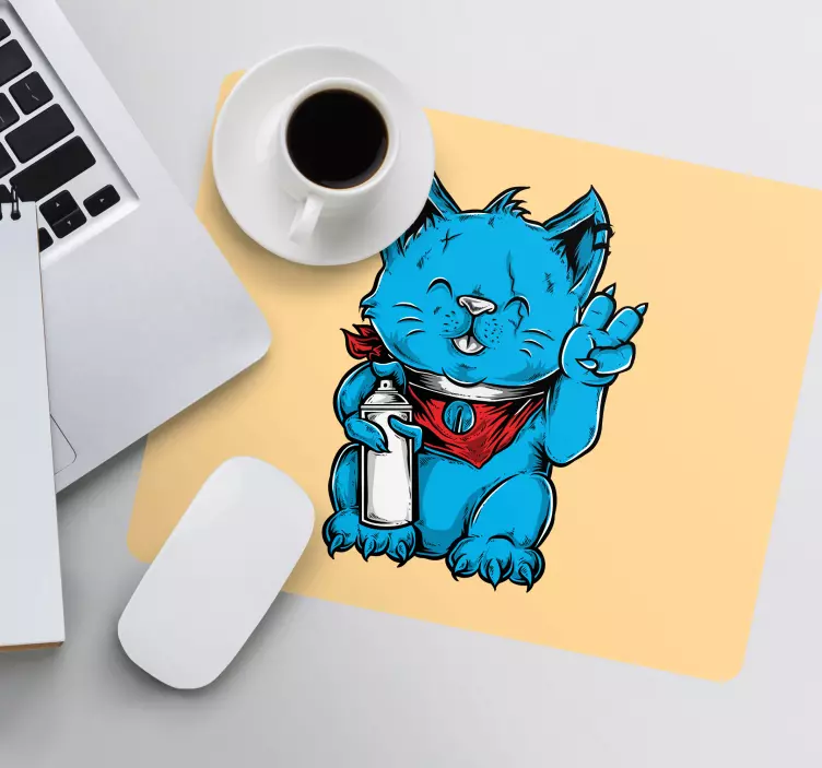 Tappetino mouse gaming gatto carino - TenStickers