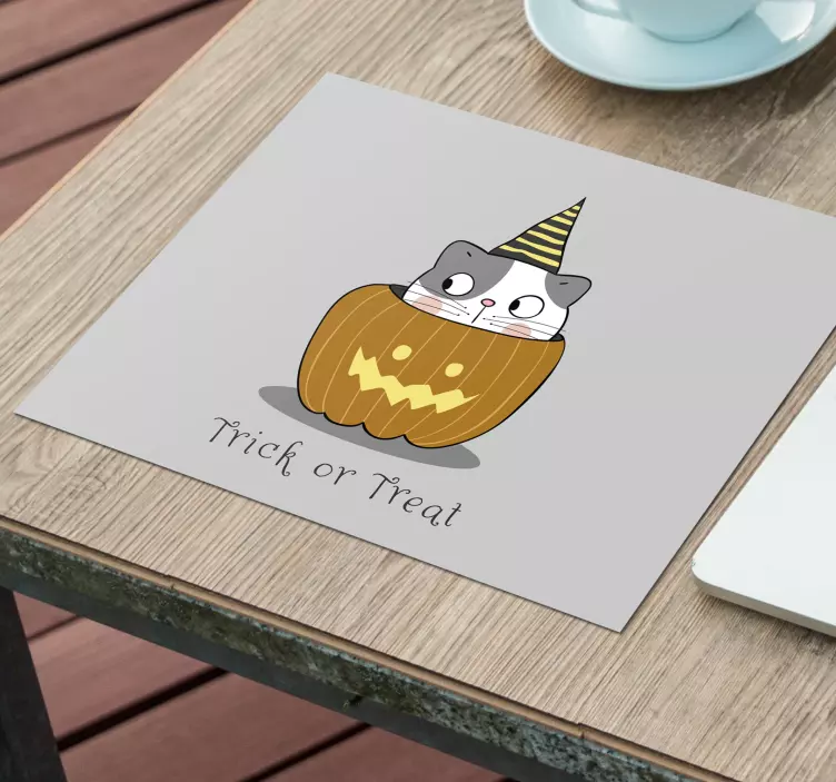 Tappetino mouse gaming gatto fantasioso zucca - TenStickers