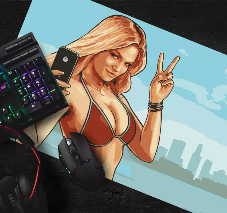 Tappetino mouse gaming gesto giocoso carattere - TenStickers