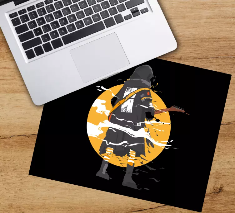 Tappetino mouse gaming icona chitarrista silhouette - TenStickers