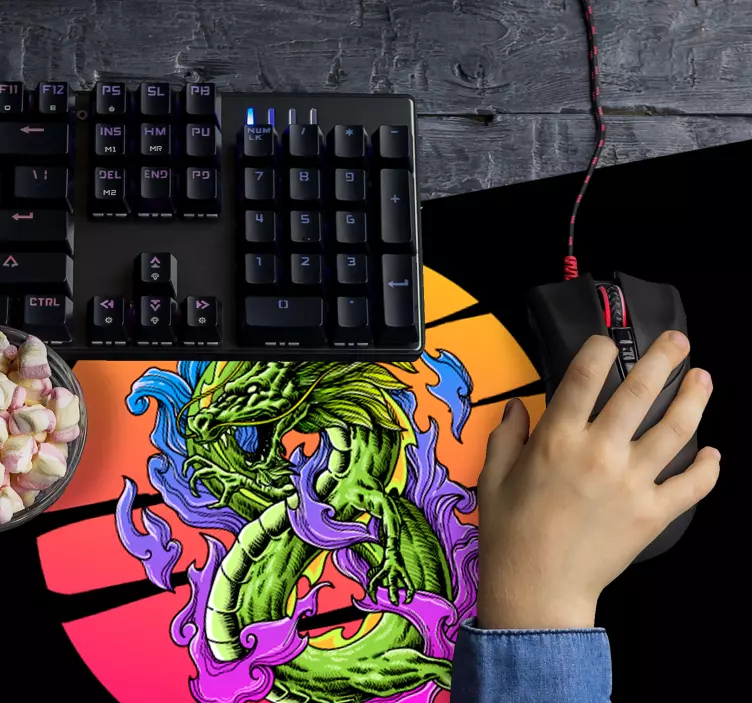 Tappetino mouse gaming illustrazione drago fierce - TenStickers