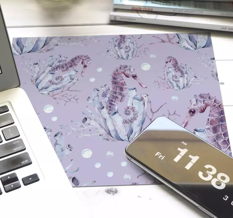Tappetino mouse gaming motivo acquatico cavalluccio - TenStickers