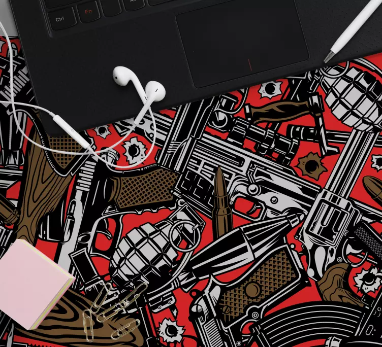 Tappetino mouse gaming motivo armi audaci - TenStickers
