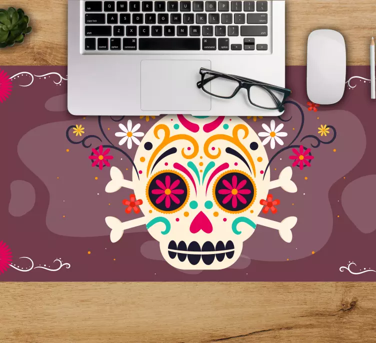 Tappetino mouse gaming motivo teschi colorati - TenStickers