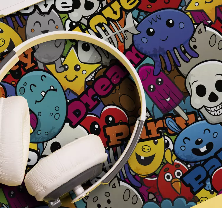 Tappetino mouse gaming personaggi dei cartoni colorati - TenStickers