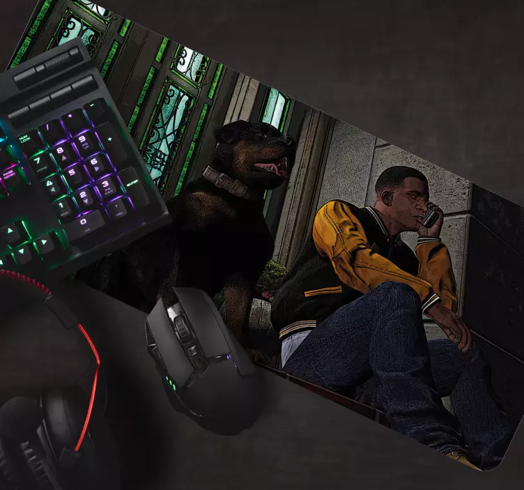 Tappetino mouse gaming personaggio con compagno - TenStickers