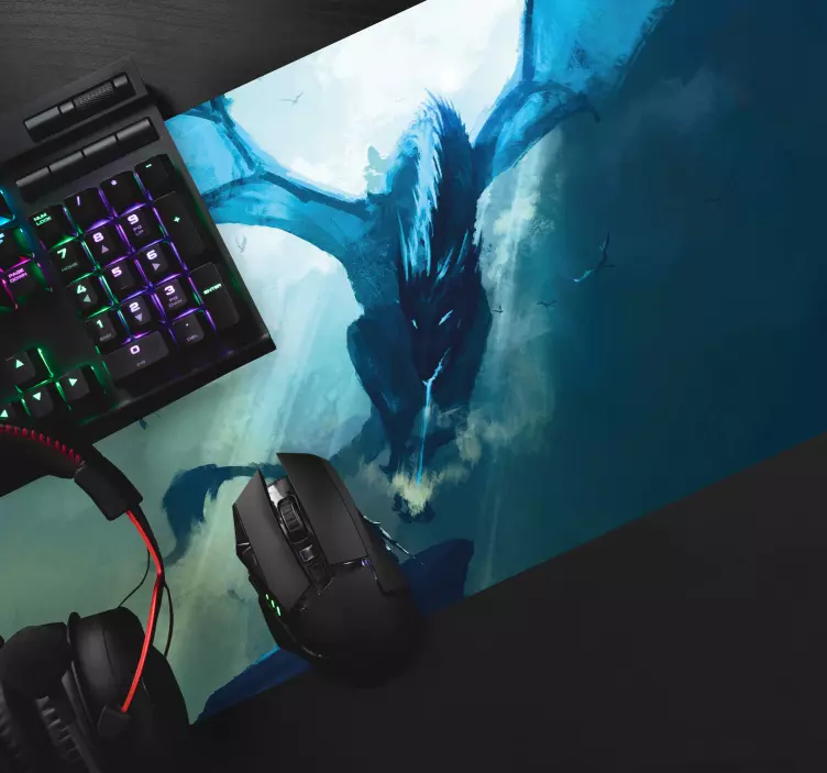 Tappetino mouse gaming scena di drago maestoso - TenStickers