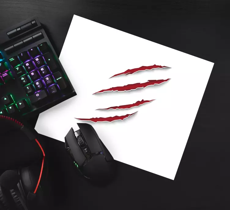 Tappetino mouse gaming segni di artigli rossi fierce - TenStickers