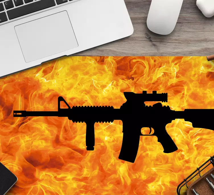 Tappetino mouse gaming silhouette di fiamma - TenStickers