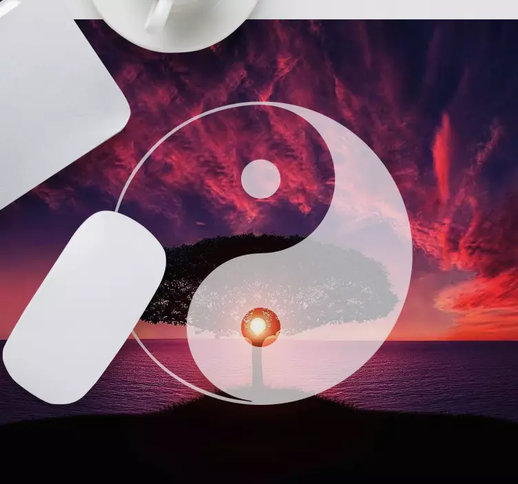 Tappetino mouse gaming sole e luna al tramonto - TenStickers