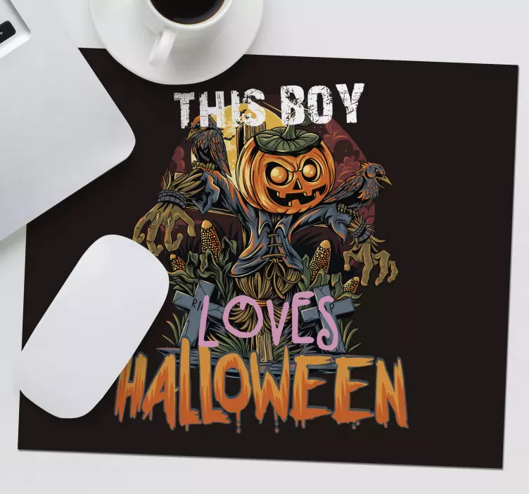 Tappetino mouse gaming tema halloween spaventapasseri - TenStickers