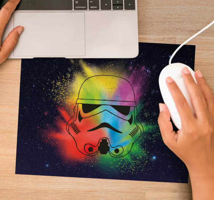 Tappetino mouse gaming volto di stormtrooper colorato - TenStickers