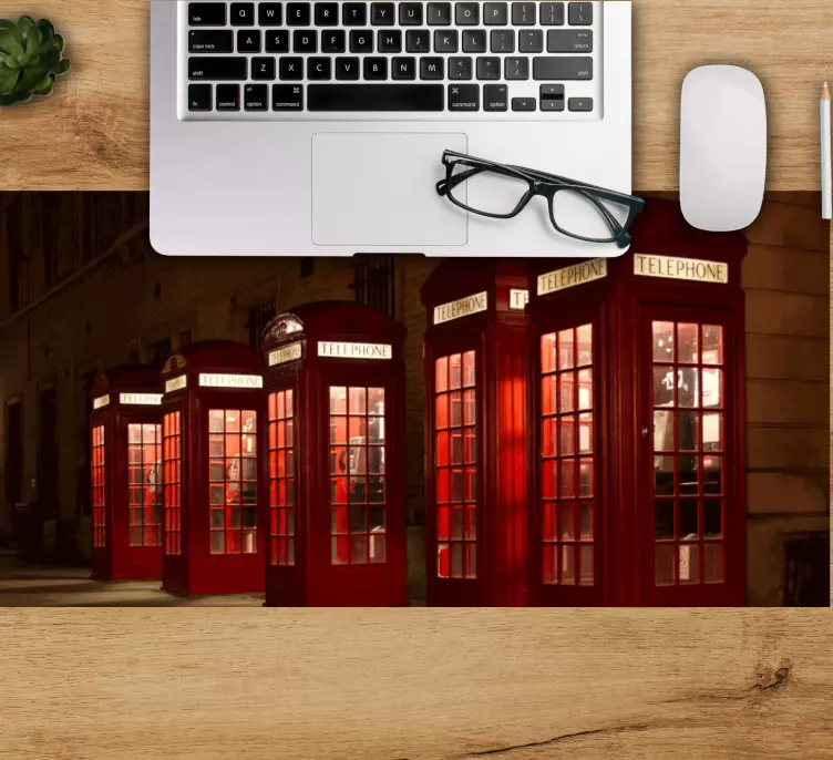 Tappetino mouse mappamondo cabine telefoniche rosse - TenStickers