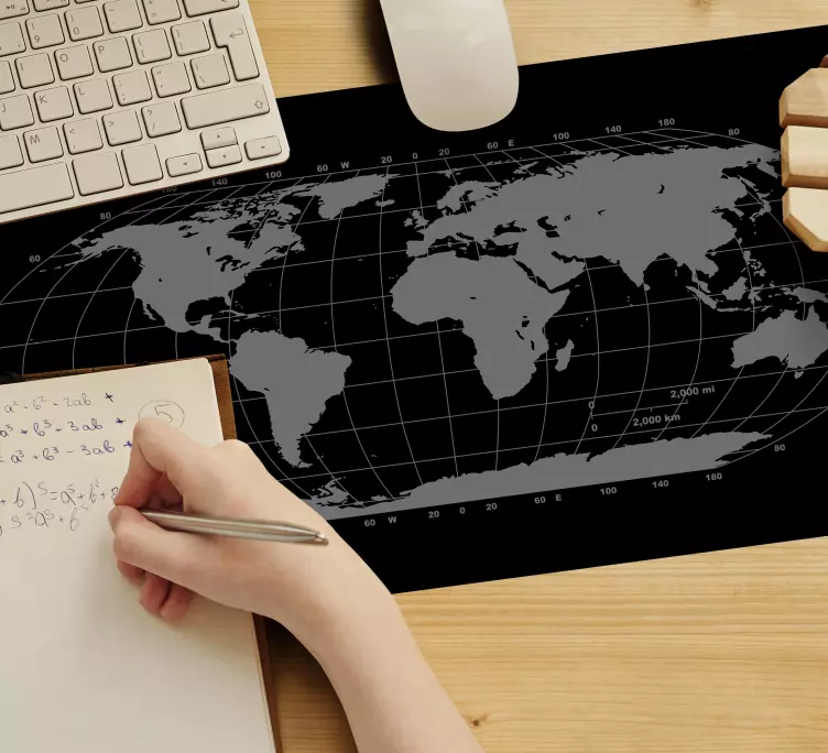 Tappetino mouse mappamondo griglia mondiale - TenStickers