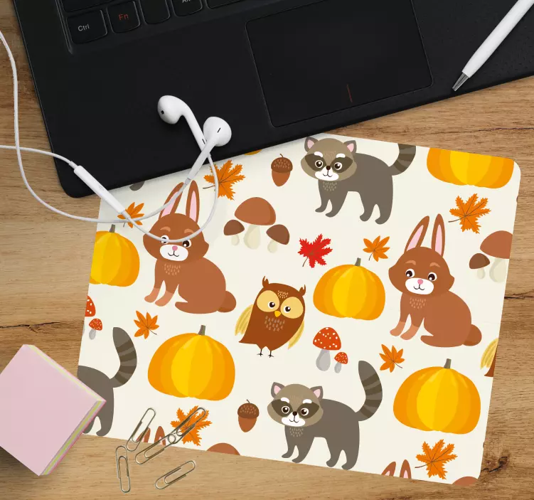 Tappetino mouse originale animali autunnali carini - TenStickers