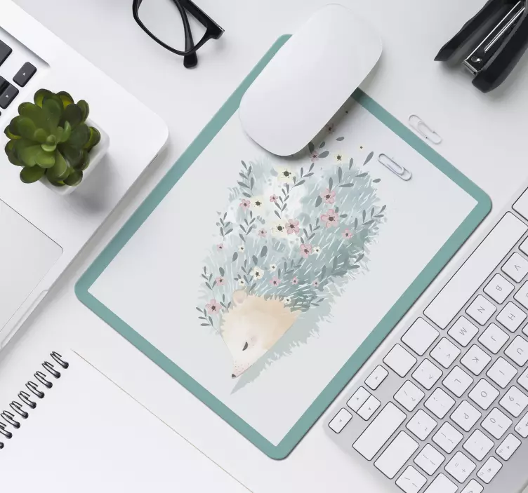 Tappetino mouse originale arte riccio floreale - TenStickers