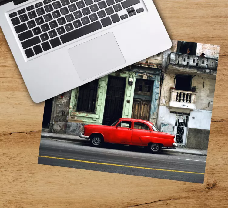 Tappetino mouse originale auto rossa classica - TenStickers