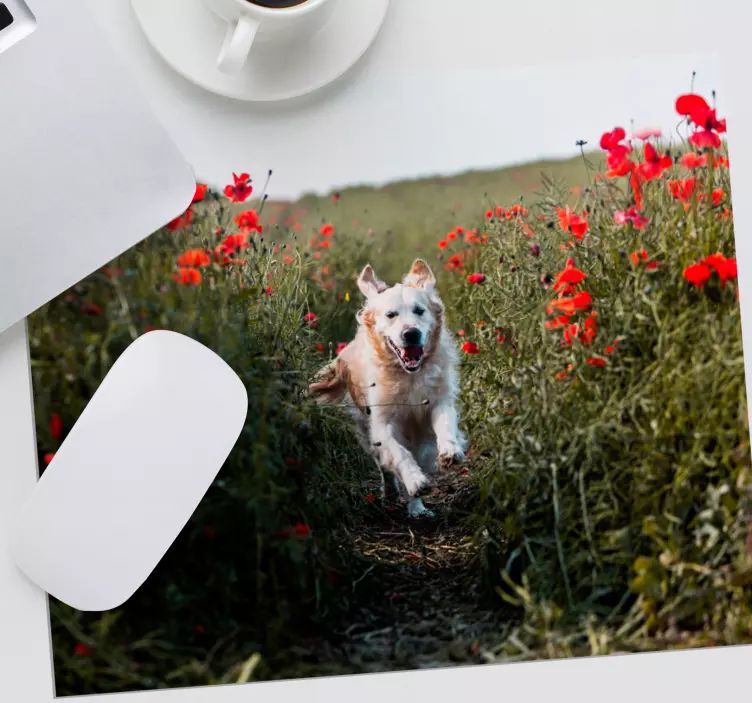 Tappetino mouse originale cagnolino felice in corsa - TenStickers