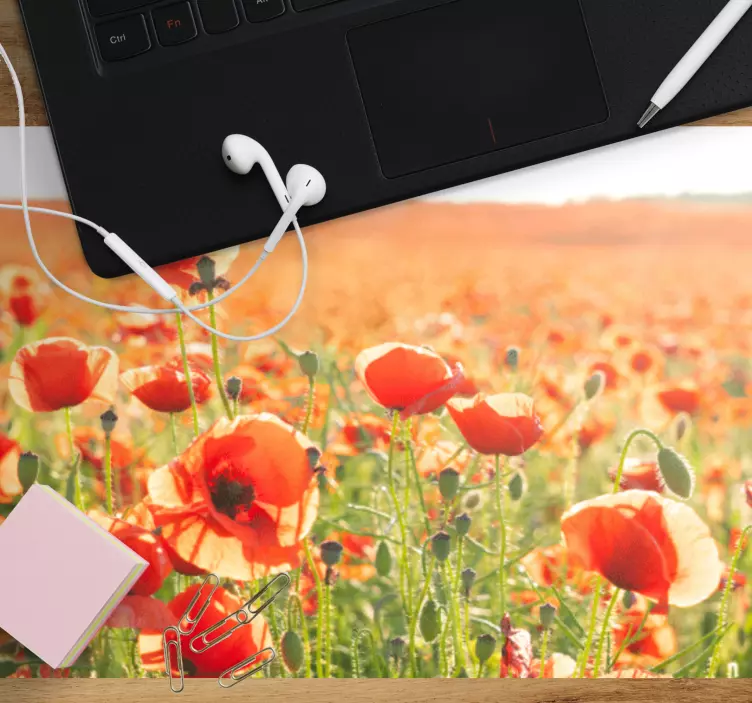 Tappetino mouse originale campi di papaveri vibranti - TenStickers