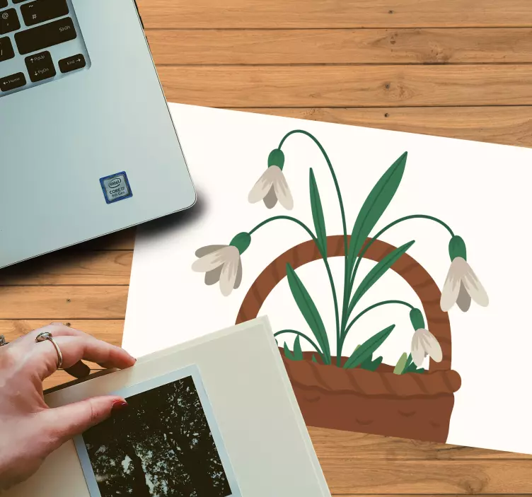 Tappetino mouse originale cesto di galanthus - TenStickers