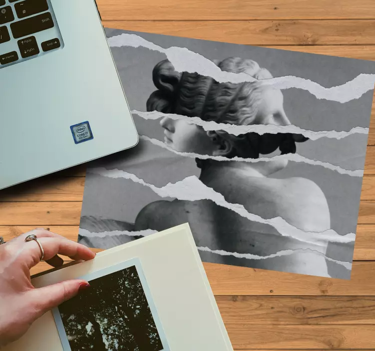 Tappetino mouse originale composizione ritratto strappato - TenStickers