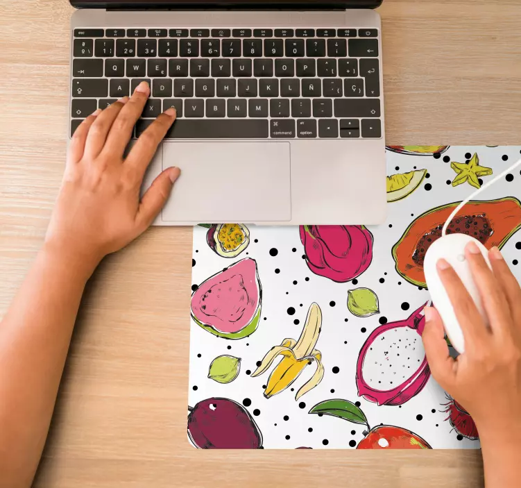 Tappetino mouse originale con motivi fruttati vivaci - TenStickers