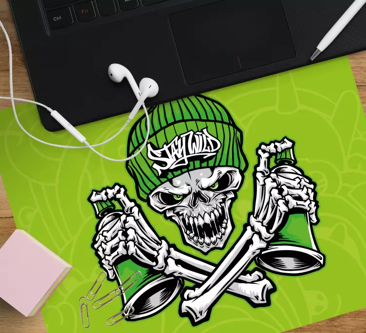 Tappetino mouse originale concetto teschio audace - TenStickers