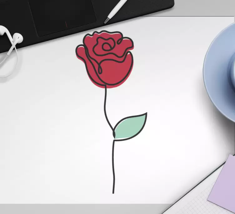 Tappetino mouse originale emblema floreale stilizzato - TenStickers