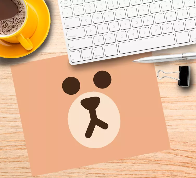 Tappetino mouse originale faccia di orso carino - TenStickers