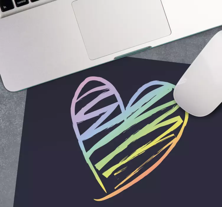 Tappetino mouse originale forma cuore colorato - TenStickers