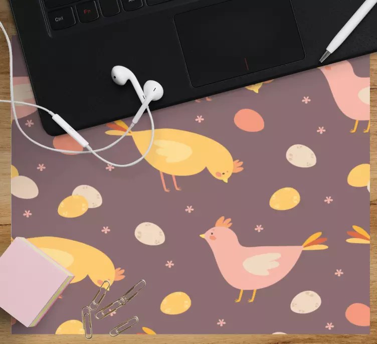 Tappetino mouse originale galli e uova carini - TenStickers
