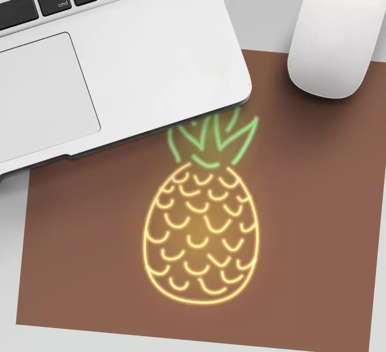 Tappetino mouse originale grafica ananas neon - TenStickers
