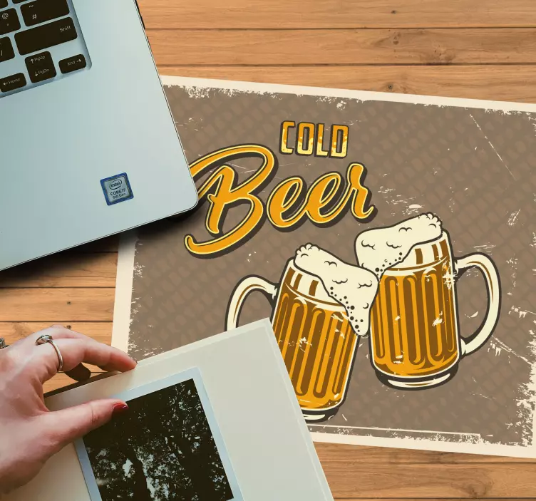 Tappetino mouse originale grafica boccale di birra - TenStickers