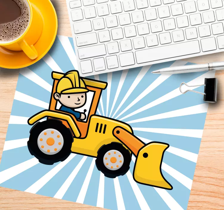 Tappetino mouse originale grafica veicolo da costruzione - TenStickers