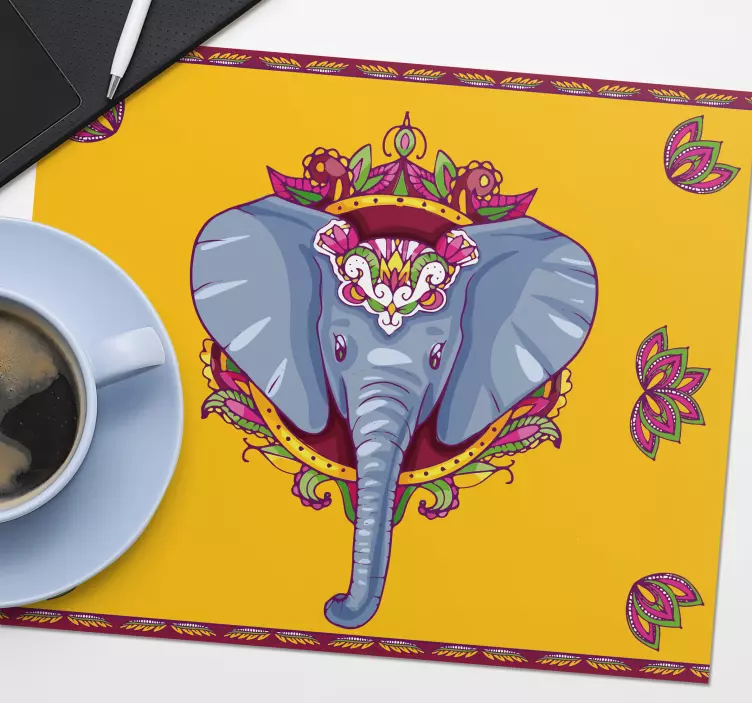 Tappetino mouse originale illustrazione elefante vivace - TenStickers