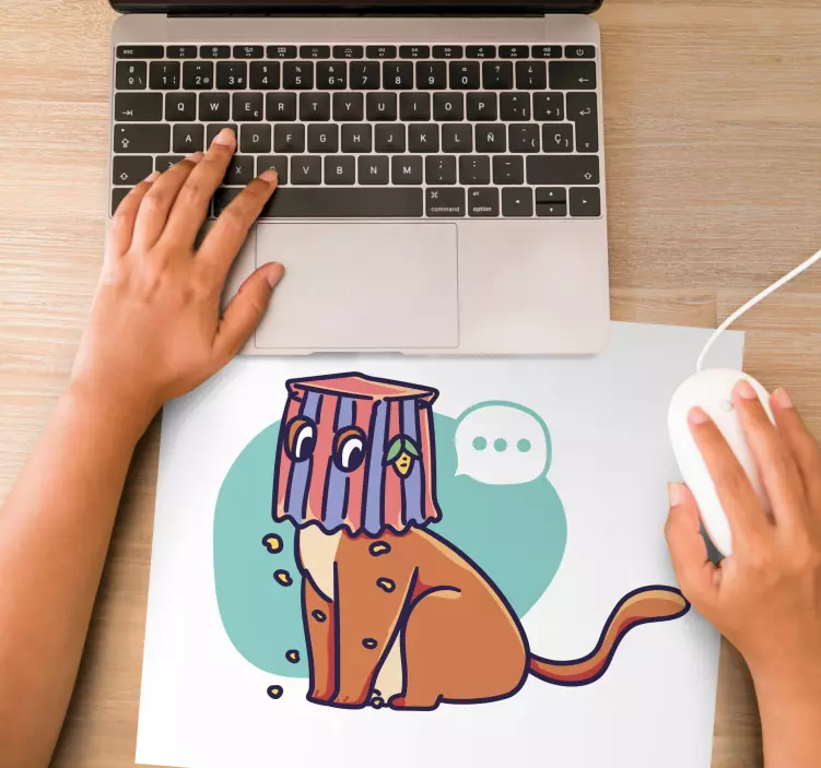 Tappetino mouse originale illustrazione gattina divertente - TenStickers