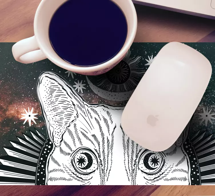 Tappetino mouse originale illustrazione gatto celeste - TenStickers