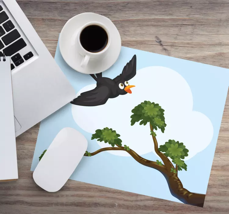Tappetino mouse originale illustrazione uccello volante - TenStickers