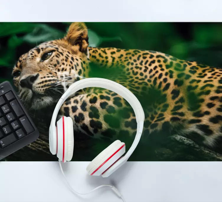 Tappetino mouse originale leopardo sdraiato comodo - TenStickers