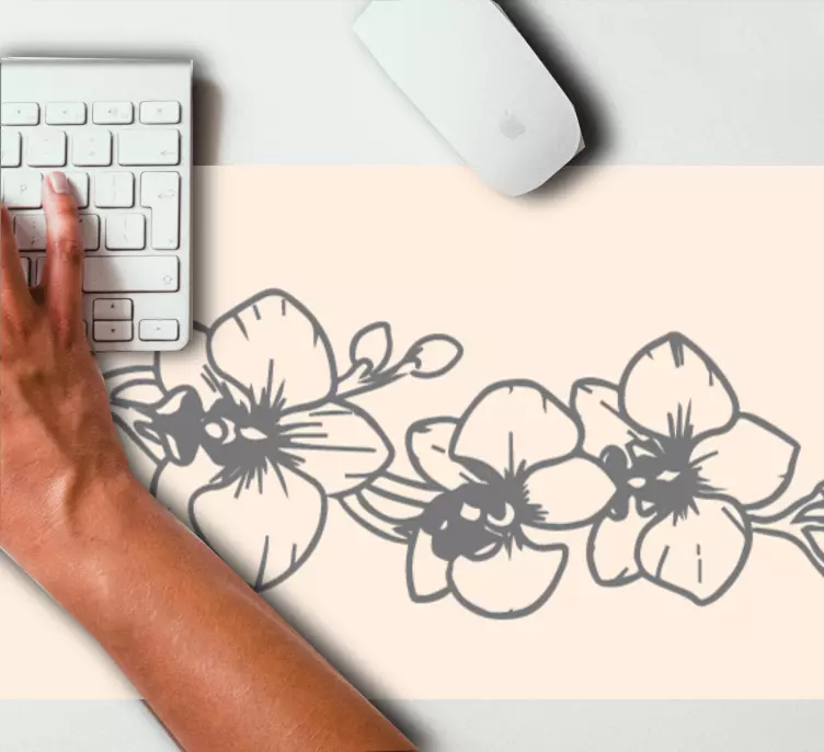 Tappetino mouse originale motivi orchidea fiorita - TenStickers