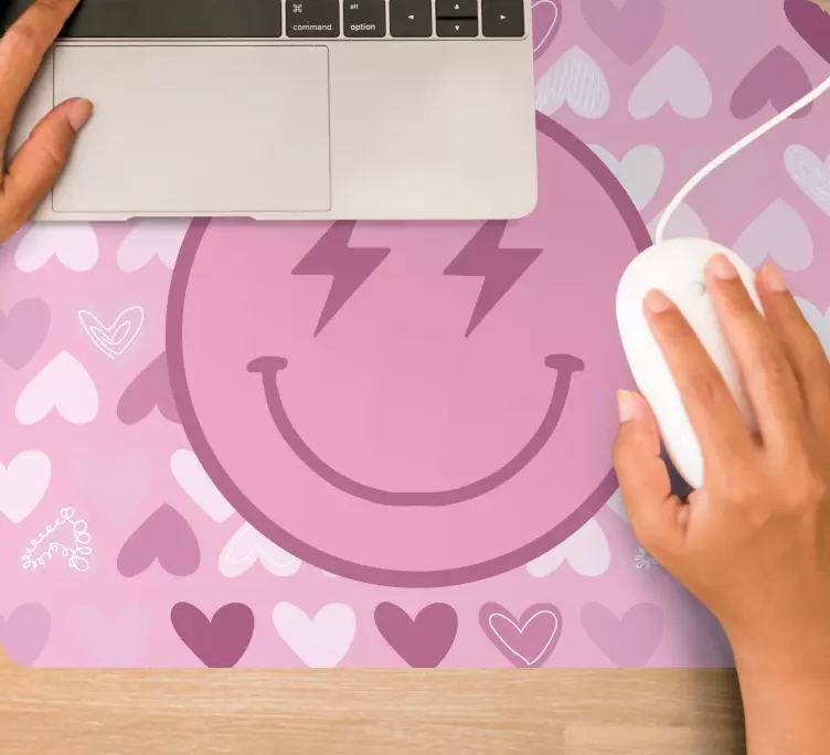 Tappetino mouse originale motivo cuori sorridenti - TenStickers