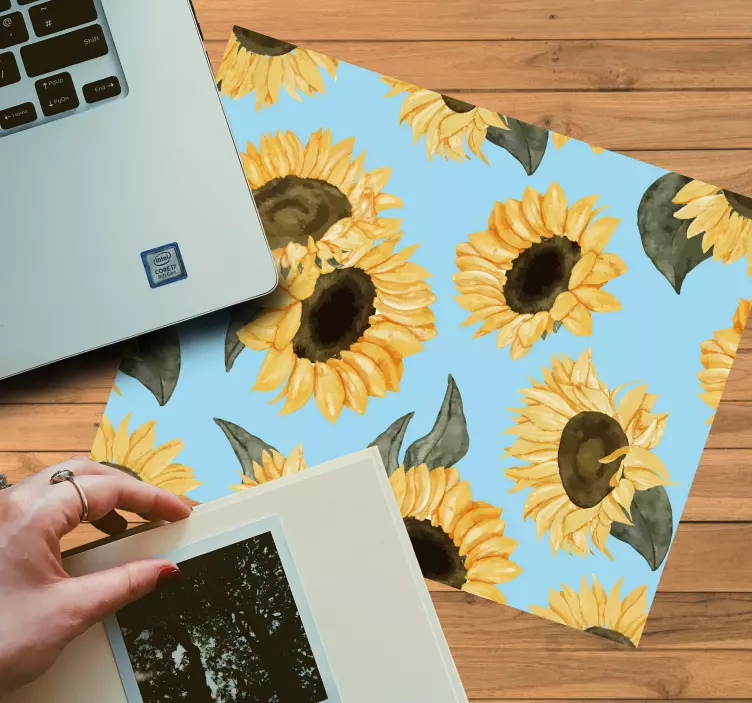 Tappetino mouse originale motivo fiori di girasole - TenStickers