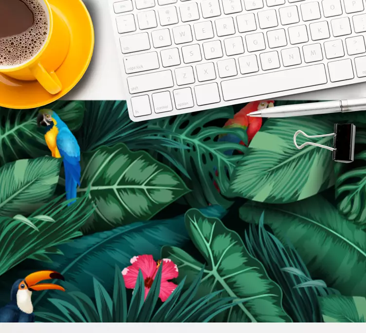 Tappetino mouse originale motivo uccelli tropicali - TenStickers