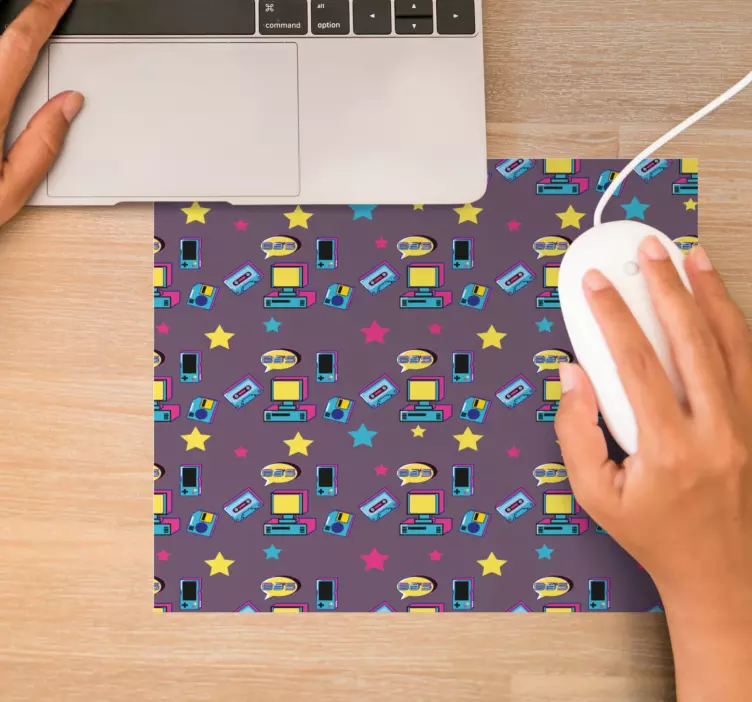 Tappetino mouse originale oggetti retro colorati - TenStickers