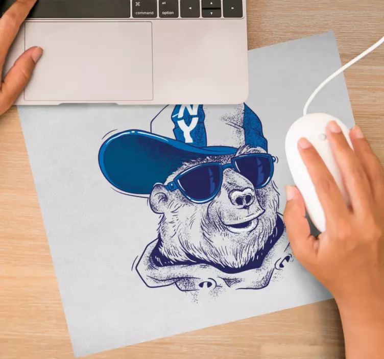 Tappetino mouse originale personaggio orso cool - TenStickers