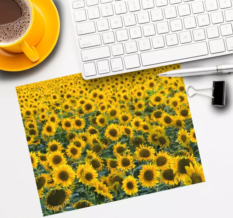 Tappetino mouse originale prato di girasoli vivace - TenStickers
