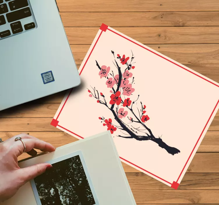 Tappetino mouse originale ramo di ciliegio in fiore - TenStickers