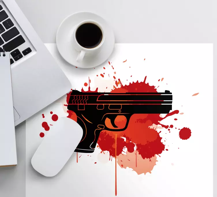 Tappetino mouse originale silhouette arma stilizzata - TenStickers