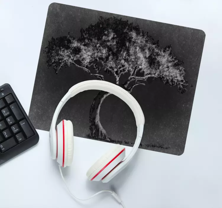 Tappetino mouse originale silhouette di albero artistico - TenStickers